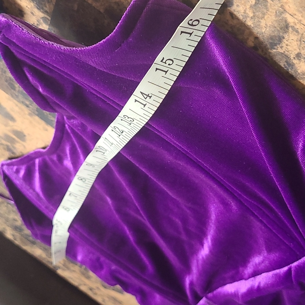 💥SALE💥New Velvet Purple Mini Dress XL - Picture 9 of 14